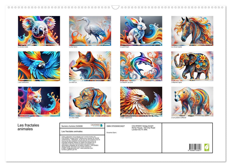 Les fractales animales (CALVENDO Calendrier mensuel 2027)