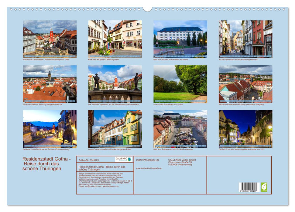 Residenzstadt Gotha - Reise durch das schöne Thüringen (CALVENDO Wandkalender 2027)