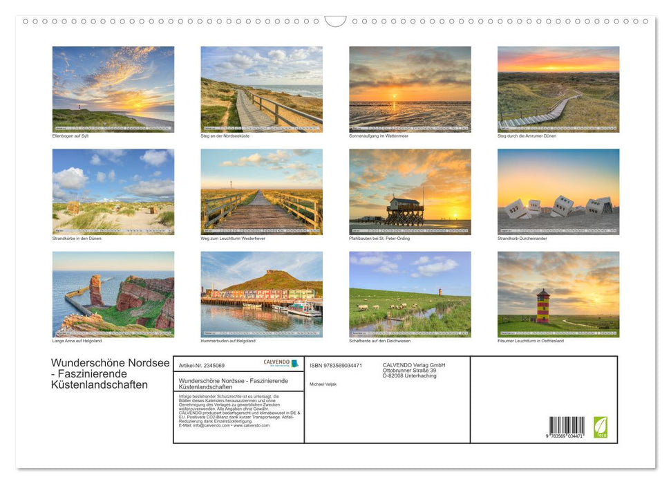 Wunderschöne Nordsee - Faszinierende Küstenlandschaften (CALVENDO Wandkalender 2027)