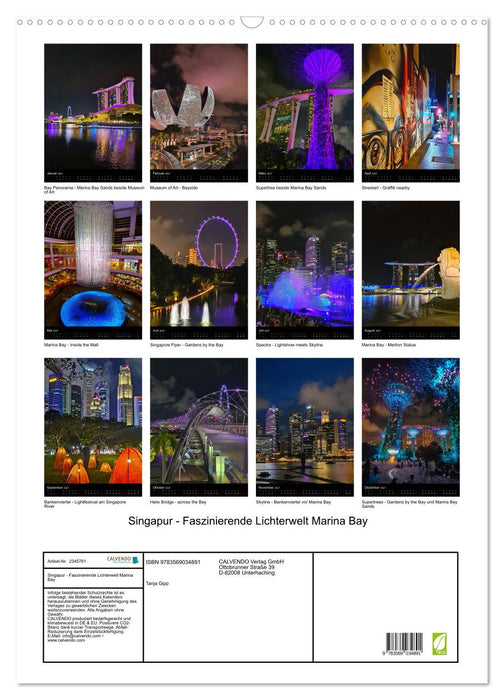 Singapur - Faszinierende Lichterwelt Marina Bay (CALVENDO Wandkalender 2027)