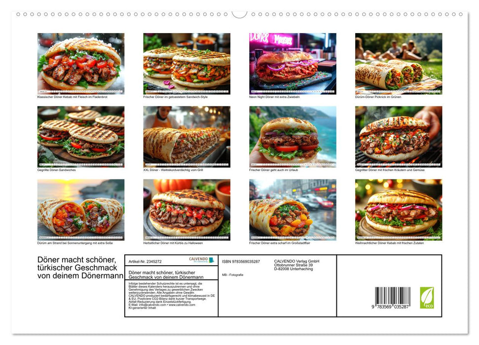 Döner macht schöner, türkischer Geschmack von deinem Dönermann (CALVENDO Premium Wandkalender 2027)