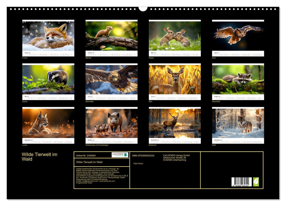Wilde Tierwelt im Wald (CALVENDO Wandkalender 2027)