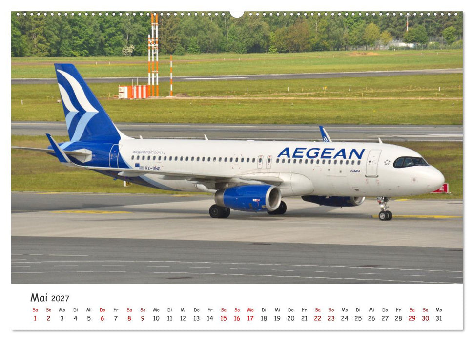 Flugzeuge auf Europas Flughäfen (CALVENDO Premium Wandkalender 2027)