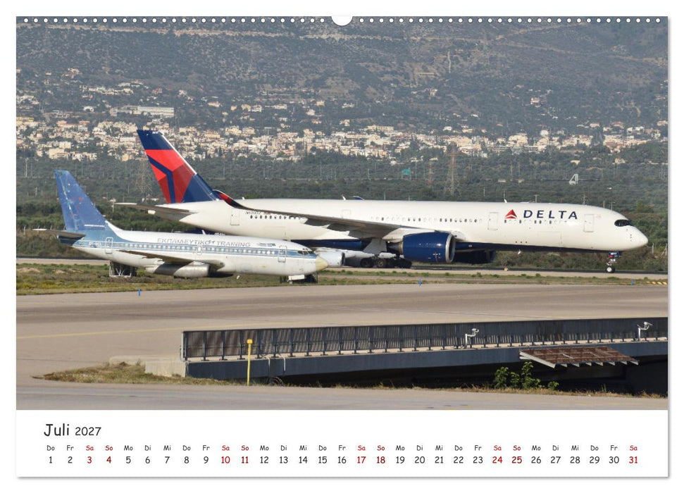 Flugzeuge auf Europas Flughäfen (CALVENDO Premium Wandkalender 2027)