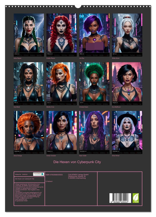 Die Hexen von Cyberpunk City (CALVENDO Premium Wandkalender 2027)