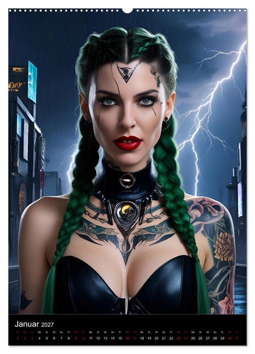 Die Hexen von Cyberpunk City (CALVENDO Premium Wandkalender 2027)