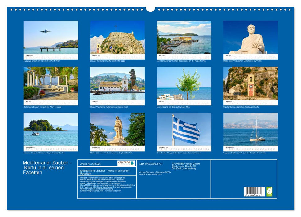 Mediterraner Zauber - Korfu in all seinen Facetten (CALVENDO Wandkalender 2027)