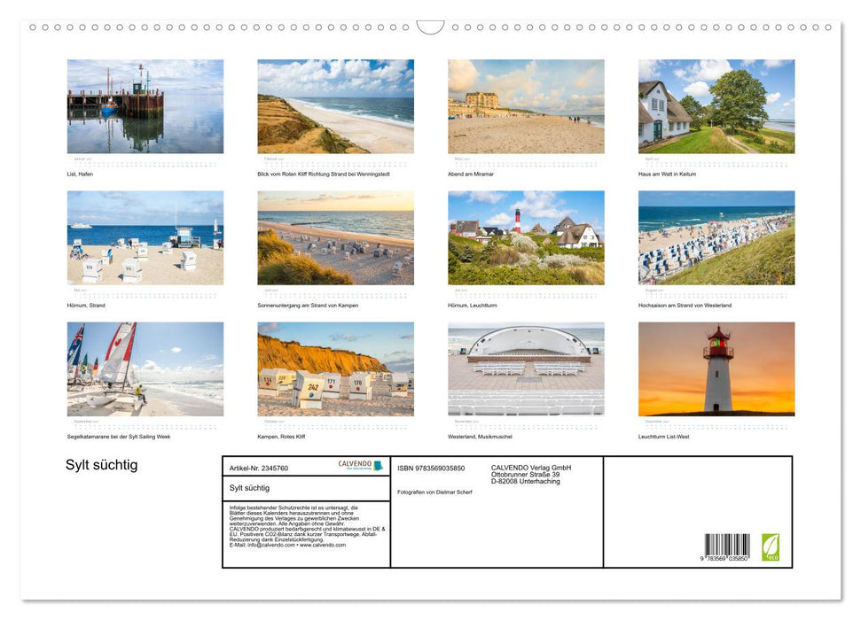 Sylt süchtig (CALVENDO Wandkalender 2027)