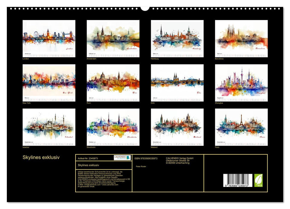 Skylines exklusiv (CALVENDO Premium Wandkalender 2027)
