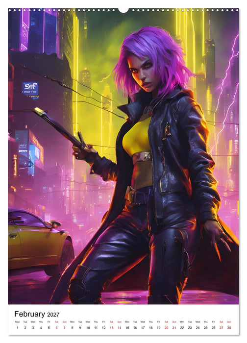 The Witches of Cyberpunk City (CALVENDO Monthly Calendar 2027)