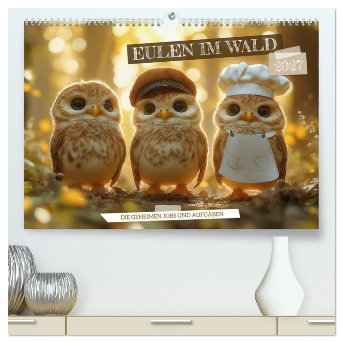 Eulen im Wald - Die geheimen Jobs und Aufgaben (CALVENDO Premium Wandkalender 2027)