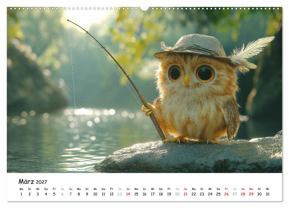 Eulen im Wald - Die geheimen Jobs und Aufgaben (CALVENDO Wandkalender 2027)