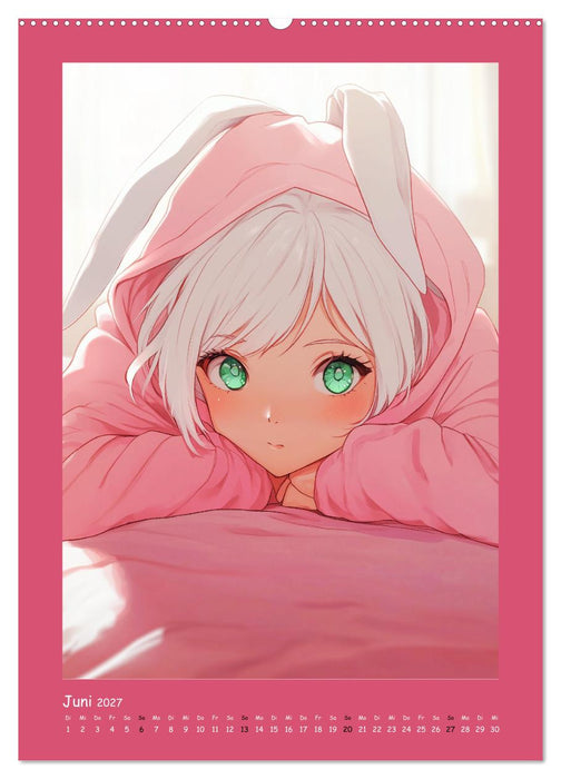 Zauberhafte Momente. Rosa Träume im Manga-Stil (CALVENDO Wandkalender 2027)