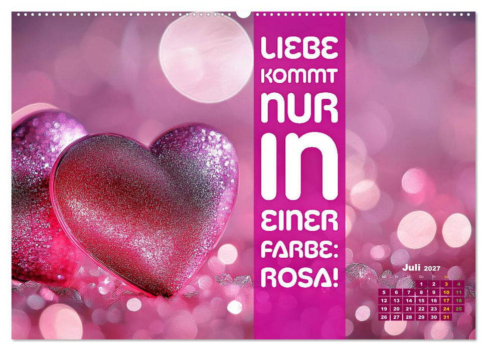Lieblingsfarbe Rosa - mit coolen Sprüchen (CALVENDO Premium Wandkalender 2027)