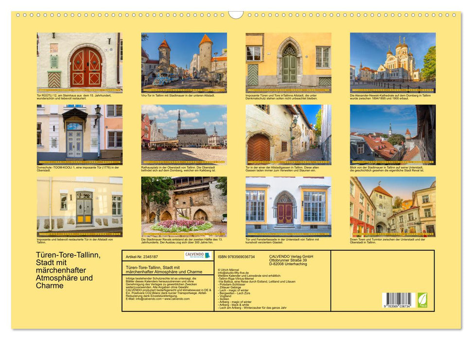 Türen-Tore-Tallinn, Stadt mit märchenhafter Atmosphäre und Charme (CALVENDO Wandkalender 2027)