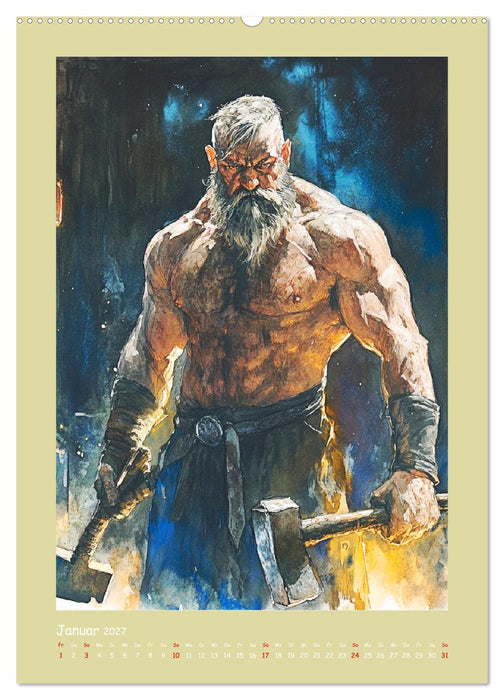 Wikinger Comics. Nordische Fantasy-Helden (CALVENDO Wandkalender 2027)