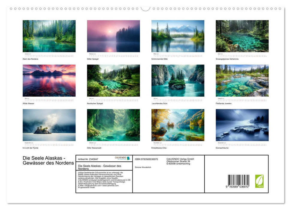 Die Seele Alaskas - Gewässer des Nordens (CALVENDO Premium Wandkalender 2027)