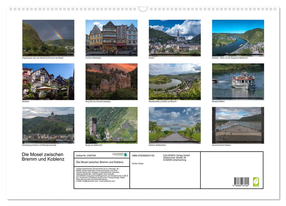 Die Mosel zwischen Bremm und Koblenz (CALVENDO Wandkalender 2027)