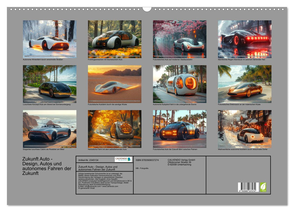 Zukunft Auto - Design, Autos und autonomes Fahren der Zukunft (CALVENDO Wandkalender 2027)