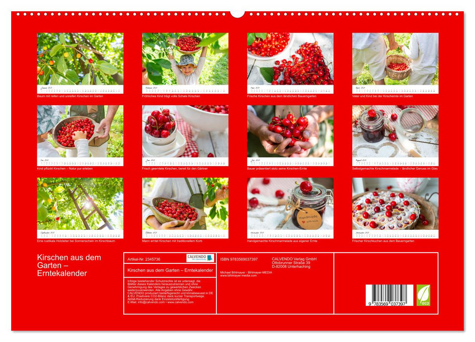 Kirschen aus dem Garten – Erntekalender (CALVENDO Premium Wandkalender 2027)