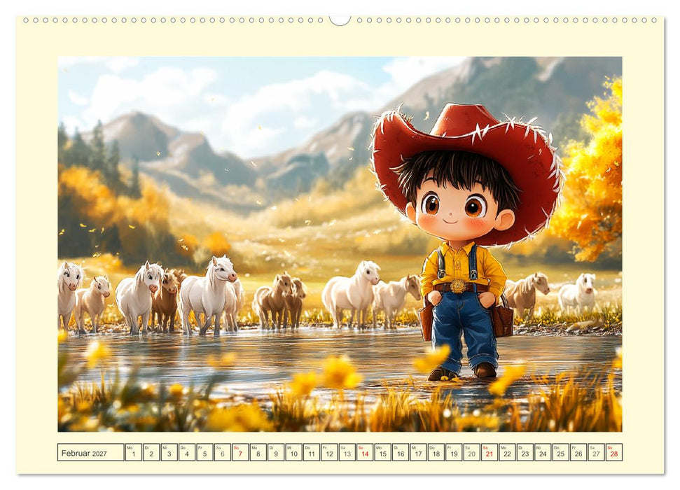 Kleine Farmer. Niedliche Jungs mit ihren tierischen Freunden (CALVENDO Wandkalender 2027)