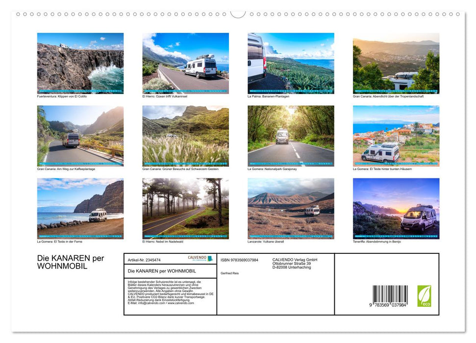 Die KANAREN per WOHNMOBIL (CALVENDO Premium Wandkalender 2027)