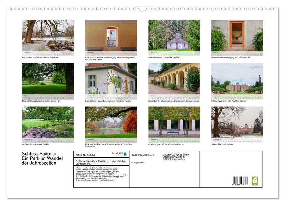 Schloss Favorite – Ein Park im Wandel der Jahreszeiten (CALVENDO Wandkalender 2027)