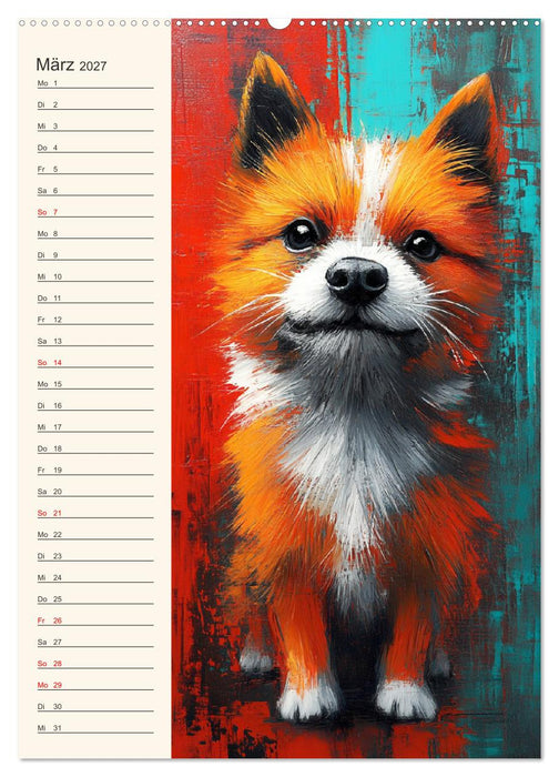 Hundegesichter. Kunstvolle Hundeportraits im modernen Painting-Stil (CALVENDO Premium Wandkalender 2027)