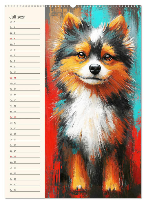 Hundegesichter. Kunstvolle Hundeportraits im modernen Painting-Stil (CALVENDO Premium Wandkalender 2027)