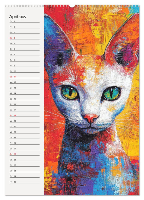 Katzenportraits. Moderne Samtpfoten-Kunst (CALVENDO Wandkalender 2027)