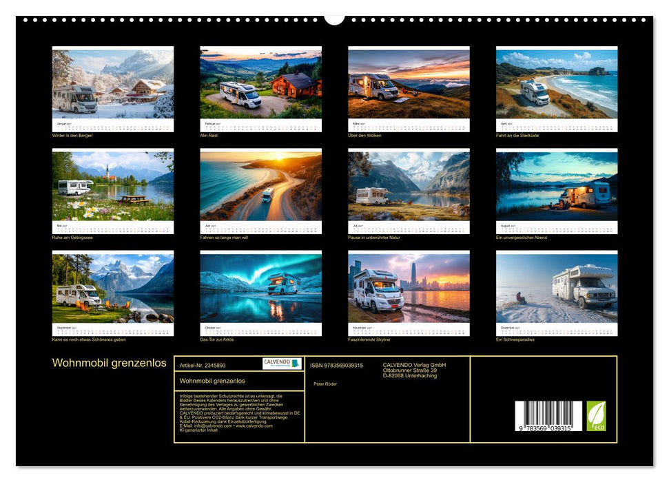 Wohnmobil grenzenlos (CALVENDO Premium Wandkalender 2027)