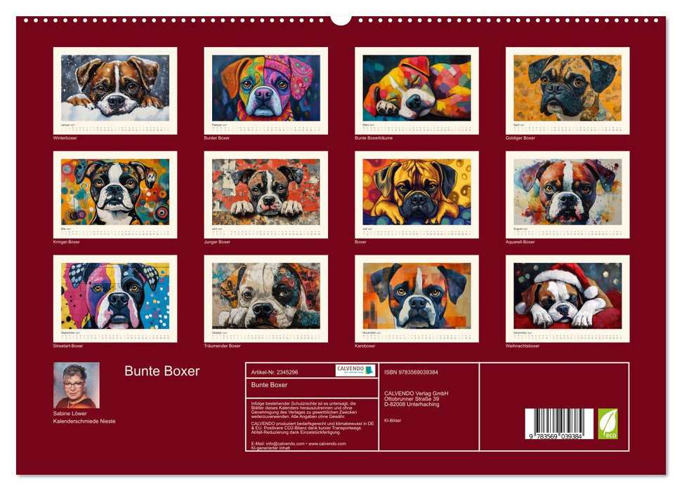 Bunte Boxer (CALVENDO Premium Wandkalender 2027)