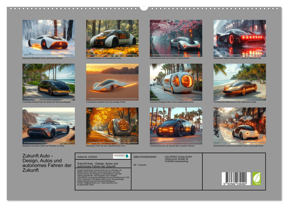 Zukunft Auto - Design, Autos und autonomes Fahren der Zukunft (CALVENDO Premium Wandkalender 2027)