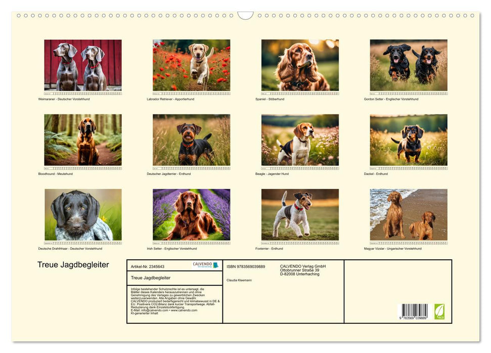 Treue Jagdbegleiter (CALVENDO Wandkalender 2027)