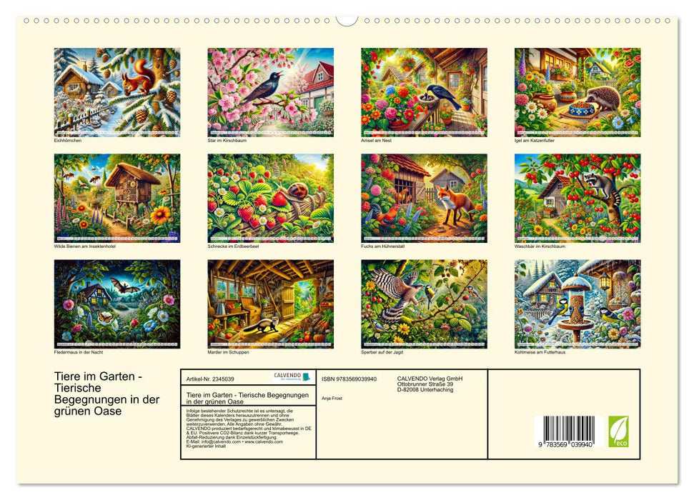 Tiere im Garten - Tierische Begegnungen in der grünen Oase (CALVENDO Premium Wandkalender 2027)