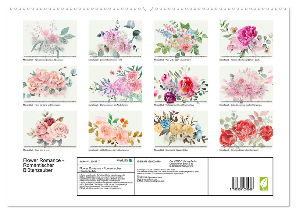 Flower Romance - Romantischer Blütenzauber (CALVENDO Premium Wandkalender 2027)