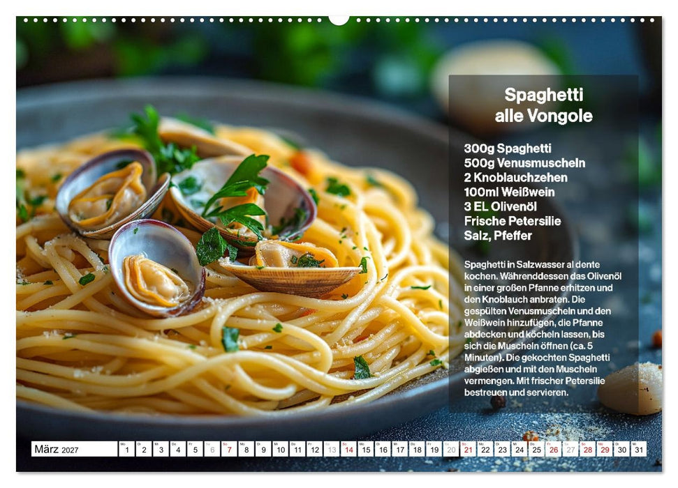 Italienische Spaghetti Rezepte - Leckere Soßen für jeden Monat (CALVENDO Wandkalender 2027)