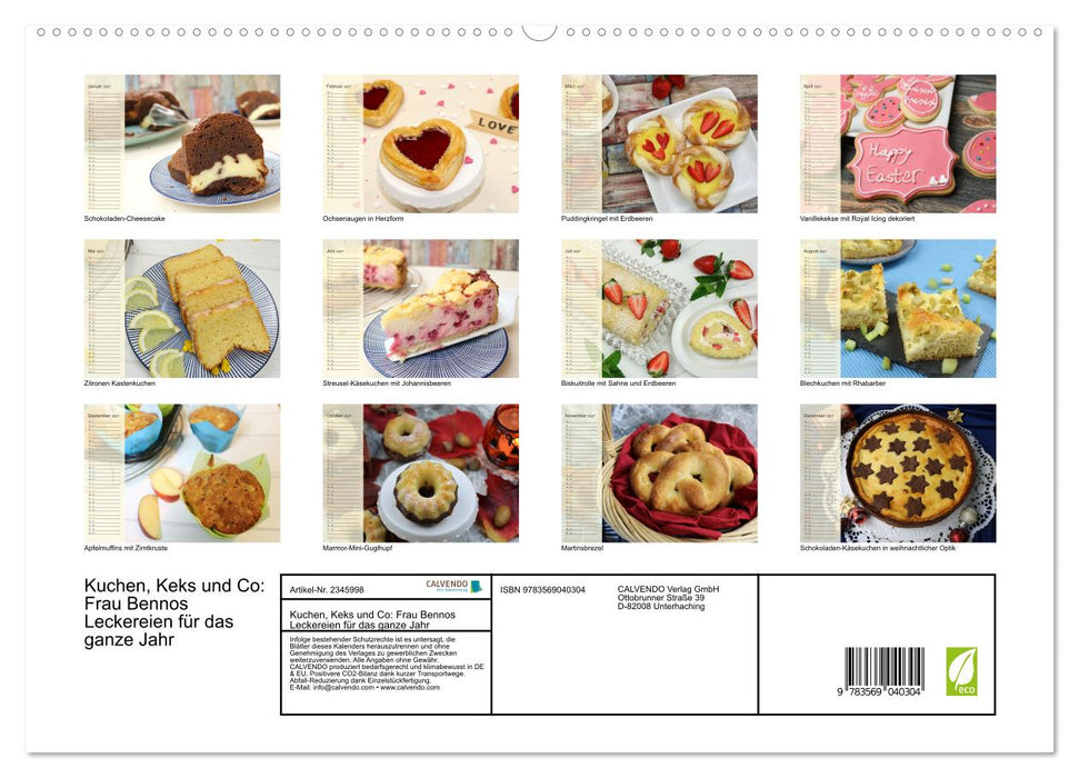 Kuchen, Keks und Co: Frau Bennos Leckereien für das ganze Jahr (CALVENDO Premium Wandkalender 2027)