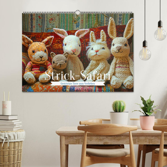 Strick-Safari - Gestrickte Tiere zum Verlieben (CALVENDO Wandkalender 2027)