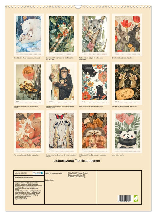 Liebenswerte Tierillustrationen (CALVENDO Wandkalender 2027)