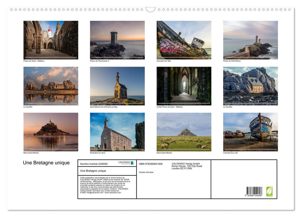 Une Bretagne unique (CALVENDO Calendrier mensuel 2027)