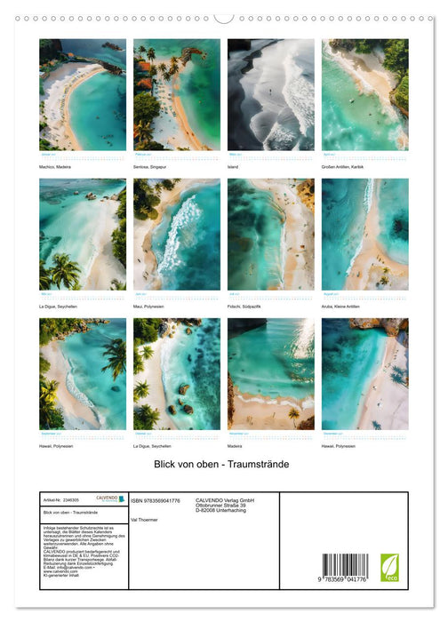 Blick von oben - Traumstrände (CALVENDO Premium Wandkalender 2027)