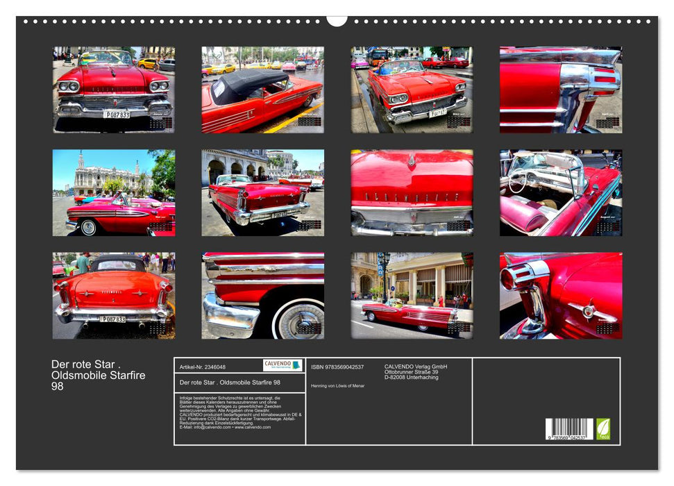 Der rote Star. Oldsmobile Starfire 98 (CALVENDO Wandkalender 2027)
