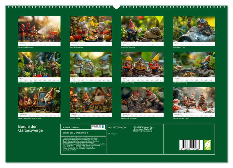 Berufe der Gartenzwerge (CALVENDO Premium Wandkalender 2027)
