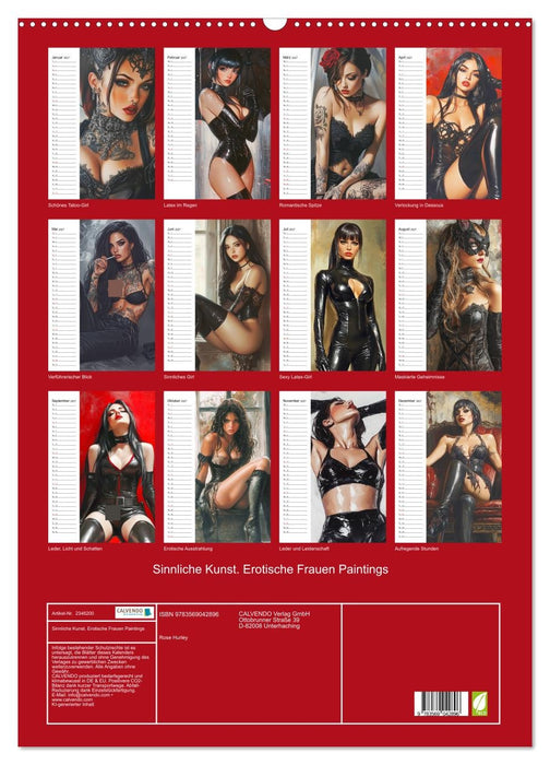 Sinnliche Kunst. Erotische Frauen Paintings (CALVENDO Wandkalender 2027)