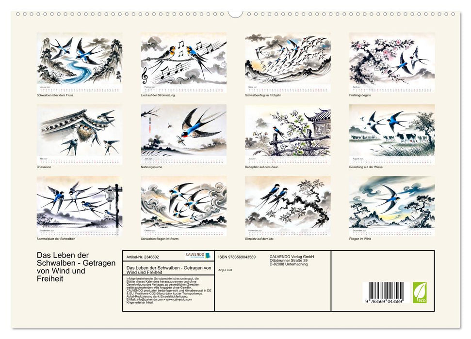 Das Leben der Schwalben - Getragen von Wind und Freiheit (CALVENDO Premium Wandkalender 2027)