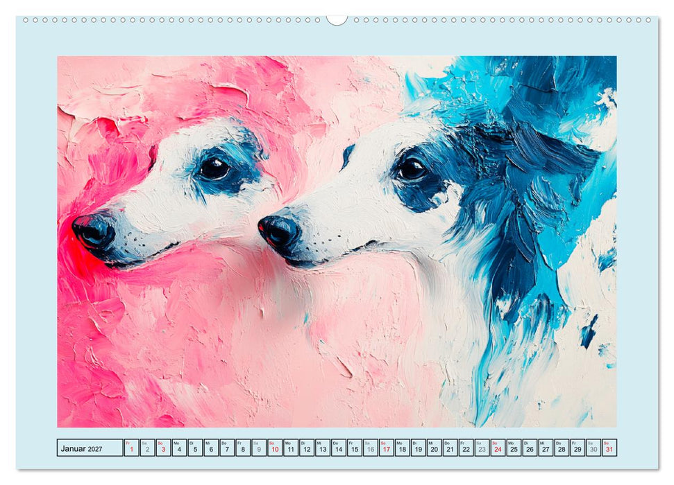 Hunde Paintings. Moderne Portraits in Öloptik (CALVENDO Wandkalender 2027)
