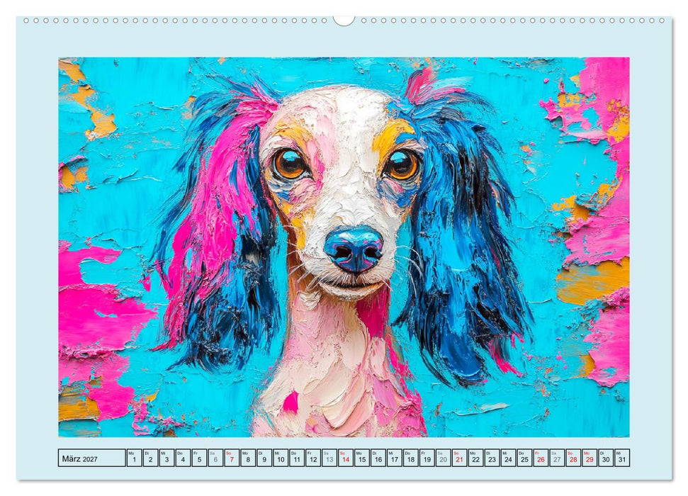 Hunde Paintings. Moderne Portraits in Öloptik (CALVENDO Wandkalender 2027)