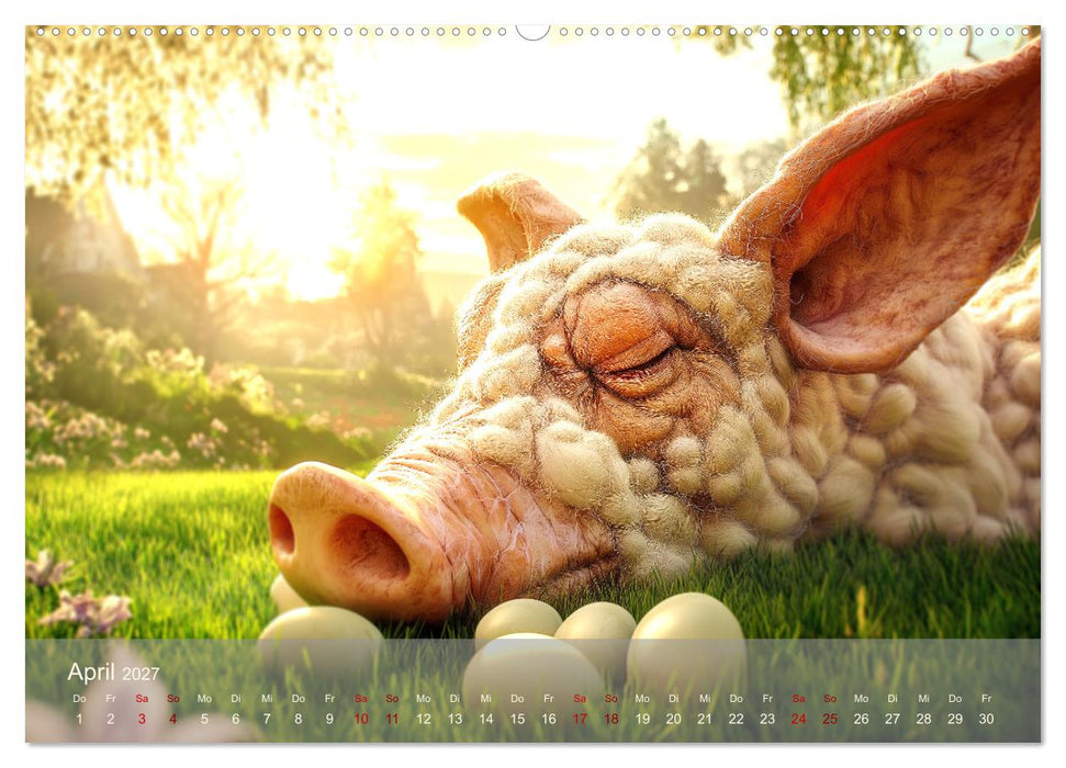 Eierlegende Wollmilchsau – der lustige Kalender mit Fabelwesen (CALVENDO Premium Wandkalender 2027)