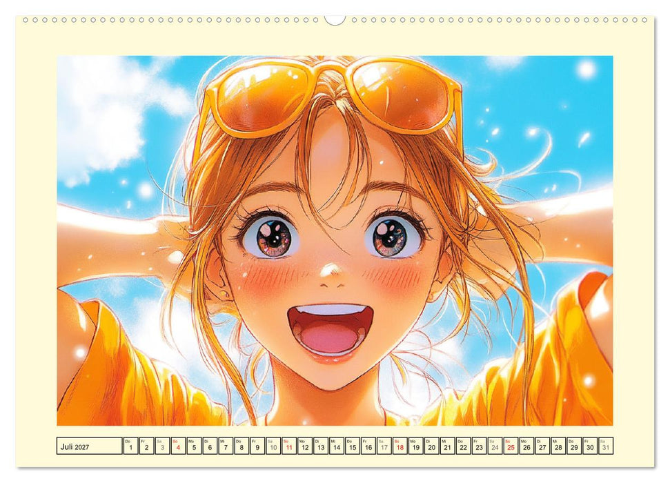 Manga Mädchen. Ein Jahr voller Stadtabenteuer (CALVENDO Premium Wandkalender 2027)